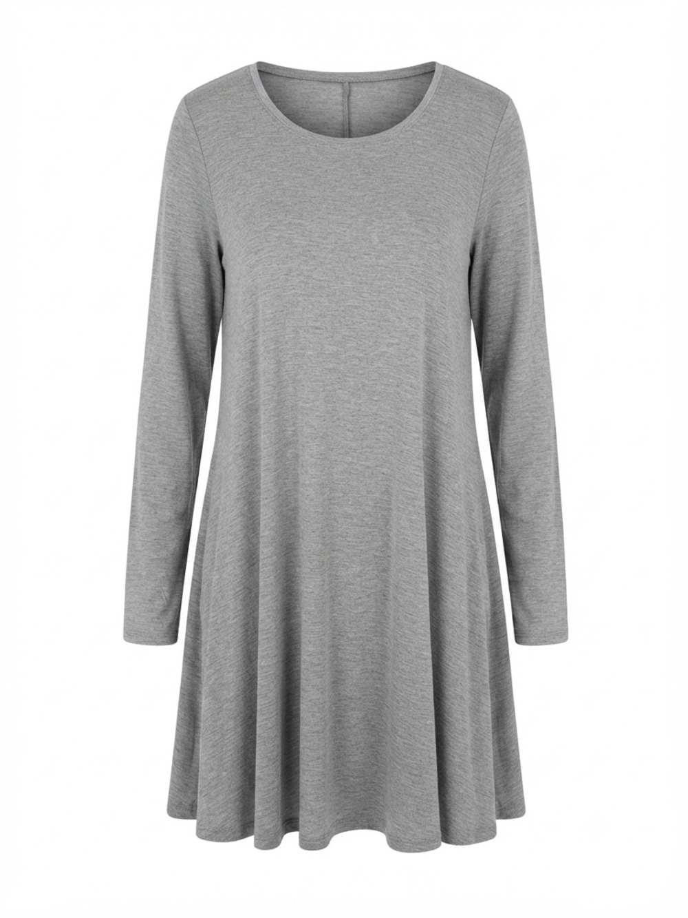 Everyday Soft Gray Long-Sleeve Swing Tunic